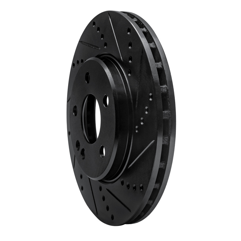 Mercedes-Benz B200 Brake Rotor (1) - Front Right - R1 Concepts - Drilled & Slotted - Black - `06-`11